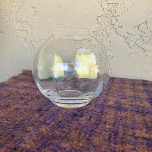 Wedgwood Devon Vintage Clear Glass Sphere Vase